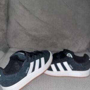 adidas Men’s Black Sneakers with White Stripes